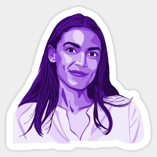 Alexandria Ocasio-Cortez Purple Portrait Sticker